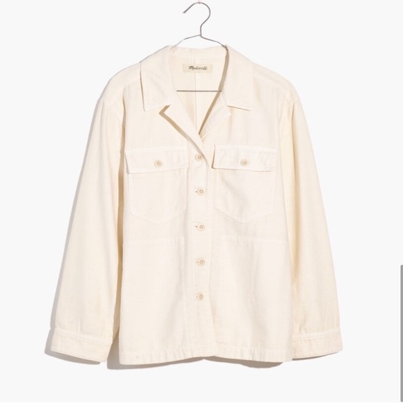 Jackets & Blazers - Madewell “Drakefield” Chore Shirt Jacket in Ecru M